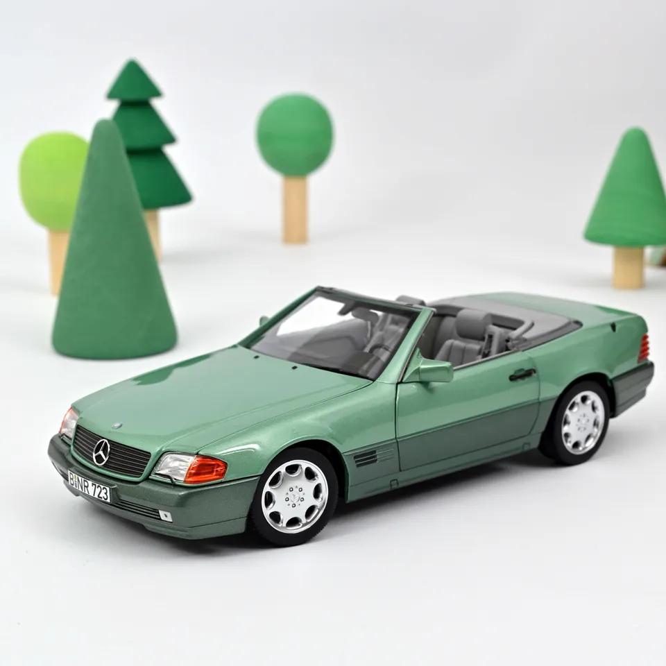 norev-mercedes-benz-500-sl-1989-1-18-modellino-die-cast-verde-metallizzato-edizi image 1