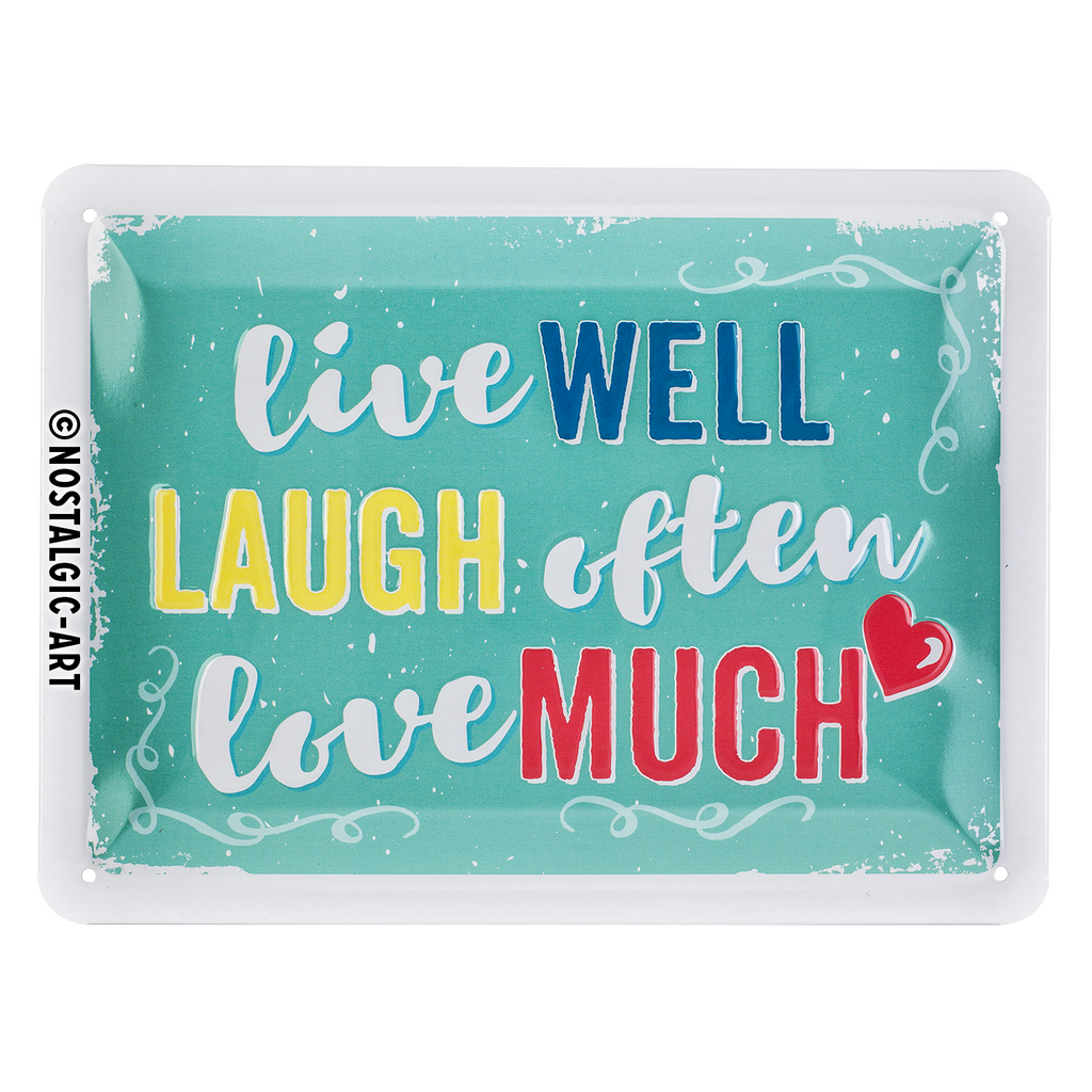 nostalgic-art-live-laugh-love-targa-in-metallo-15x20-cm image 1