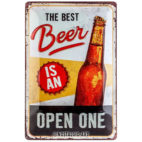 nostalgic-art-the-best-beer-is-an-open-one-targa-in-metallo-20x30-cm-special-edi image 1