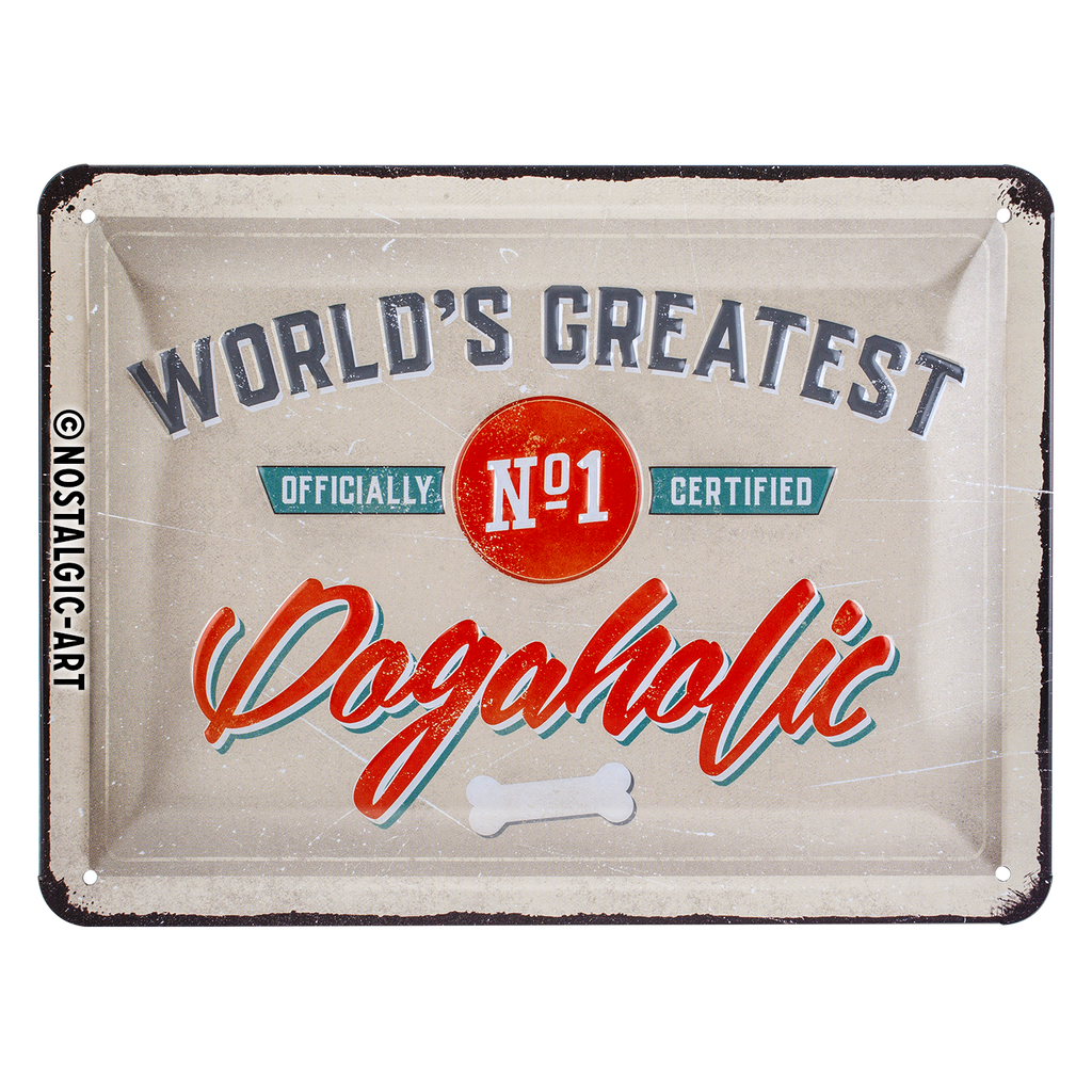 nostalgic-art-pfotenschild-dogaholic-targa-in-metallo-15x20-cm-2 image 1