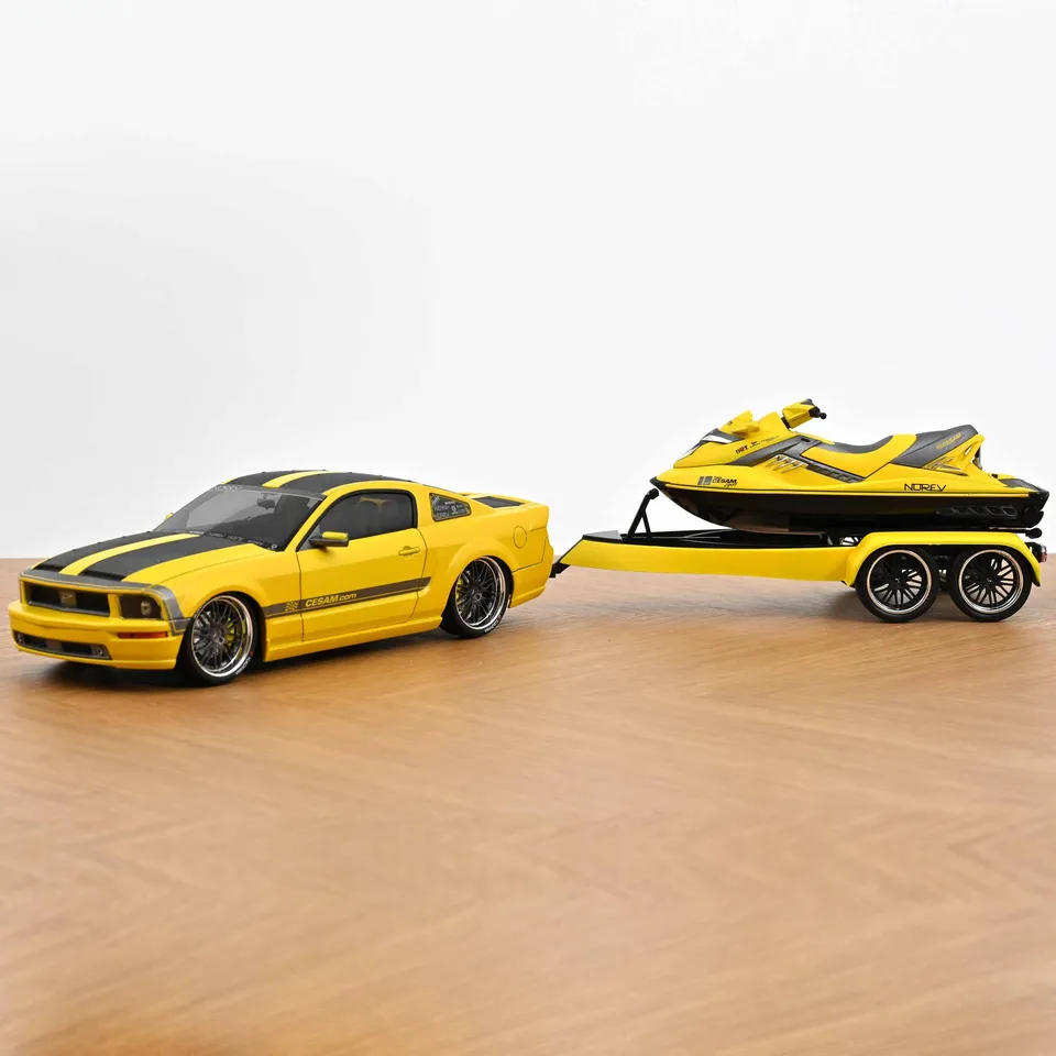 norev-mustang-parotech-jet-ski-giallo-cesam-1-18-set-die-cast image 1