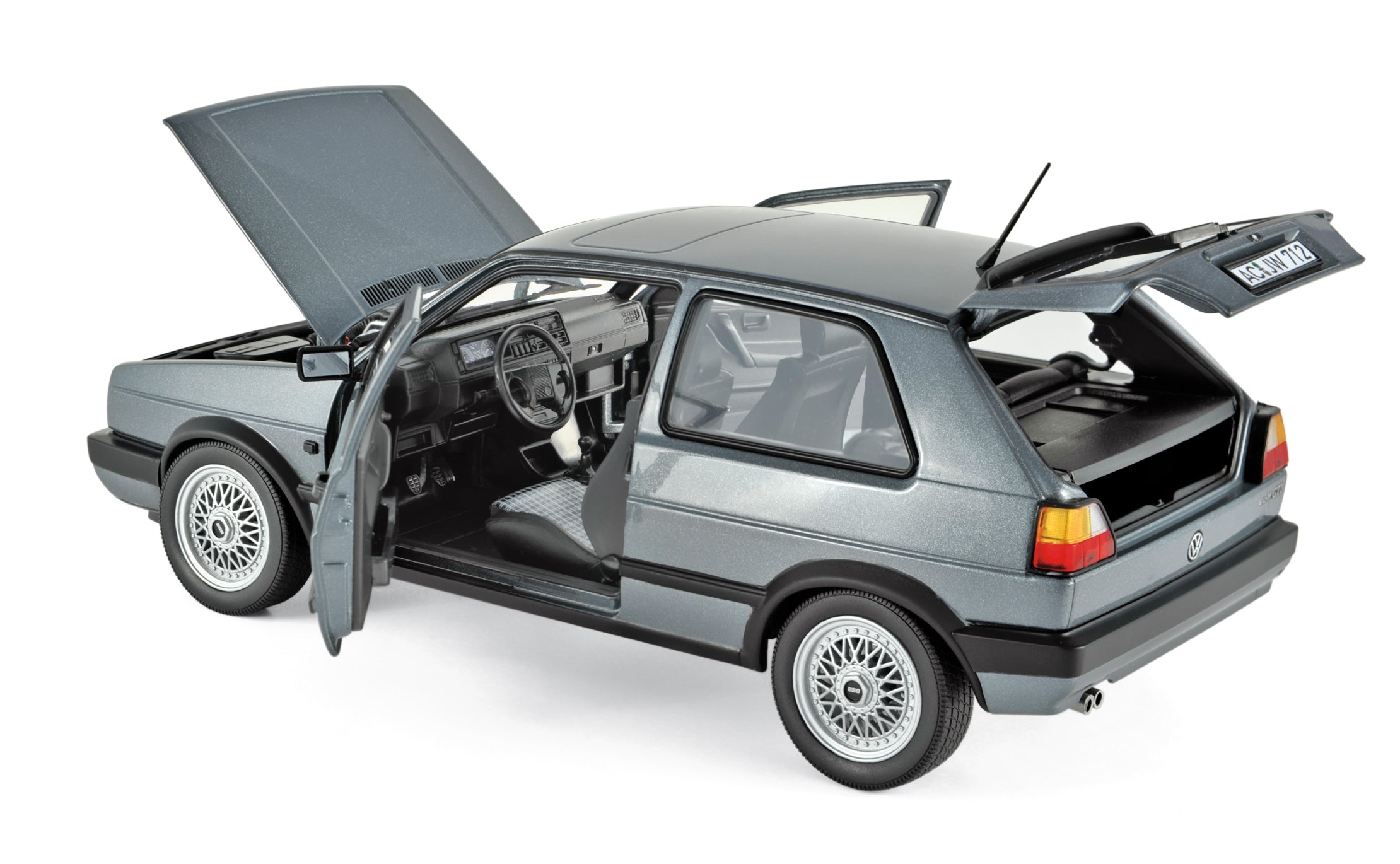 norev-volkswagen-golf-gti-1990-grigio-metallizzato-modellino-auto-1-18 image 2