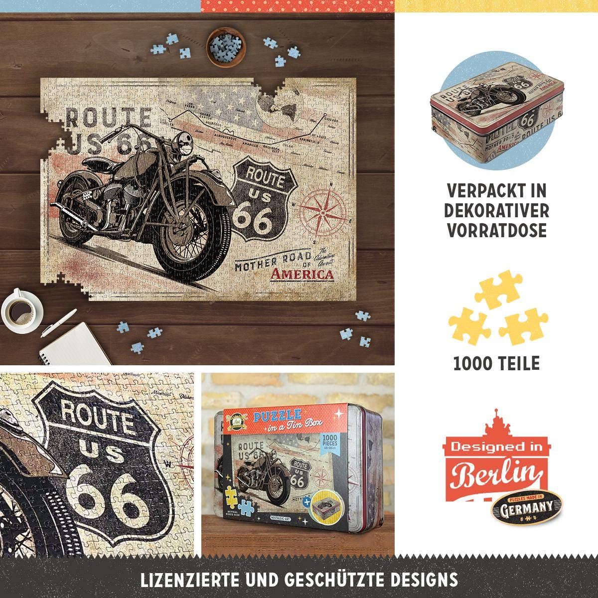 nostalgic-art-route-66-bike-map-puzzle-1000-pezzi-in-latta-vintage-48x68-cm image 3
