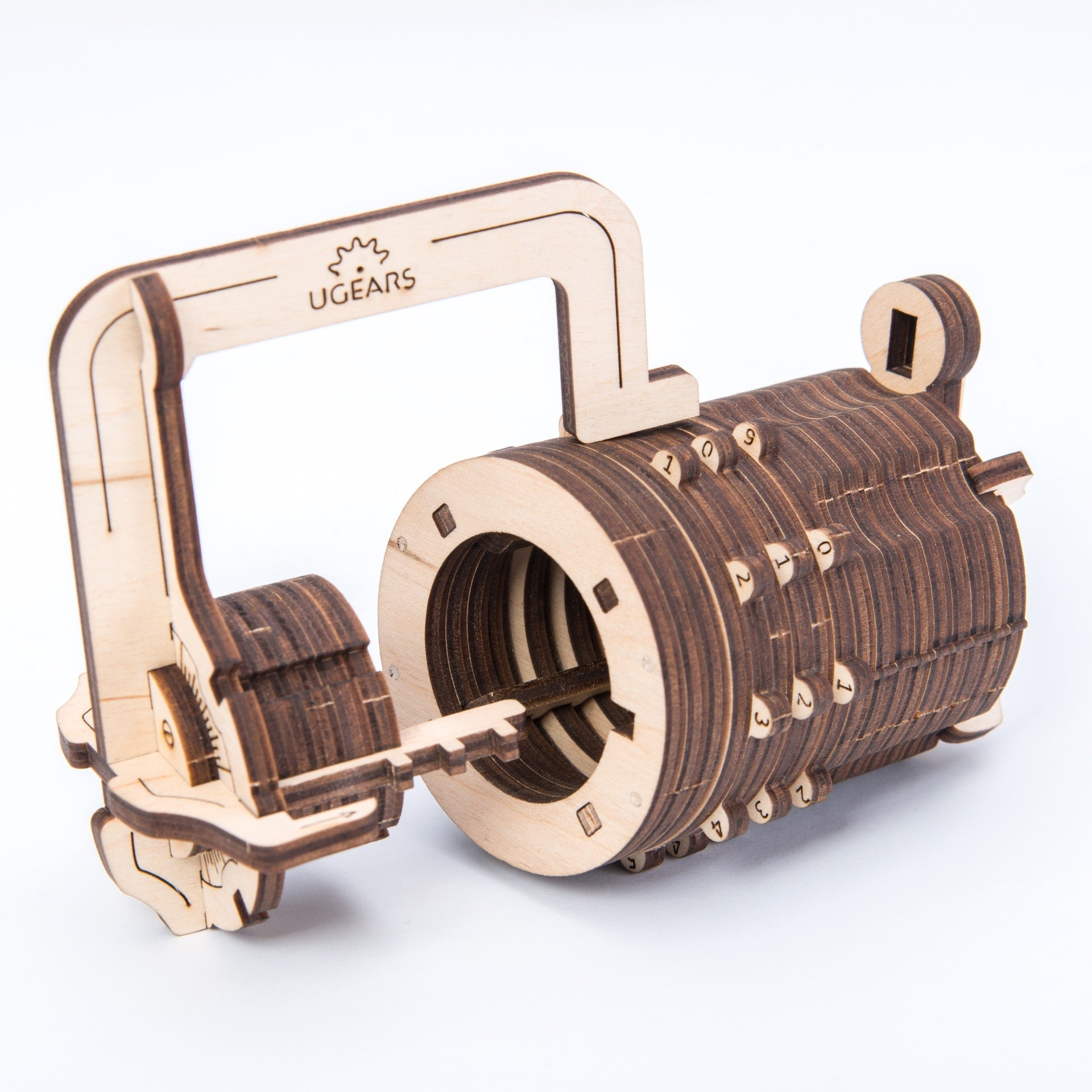 ugears-combination-lock-lucchetto-cryptex-in-legno-3-cifre image 3