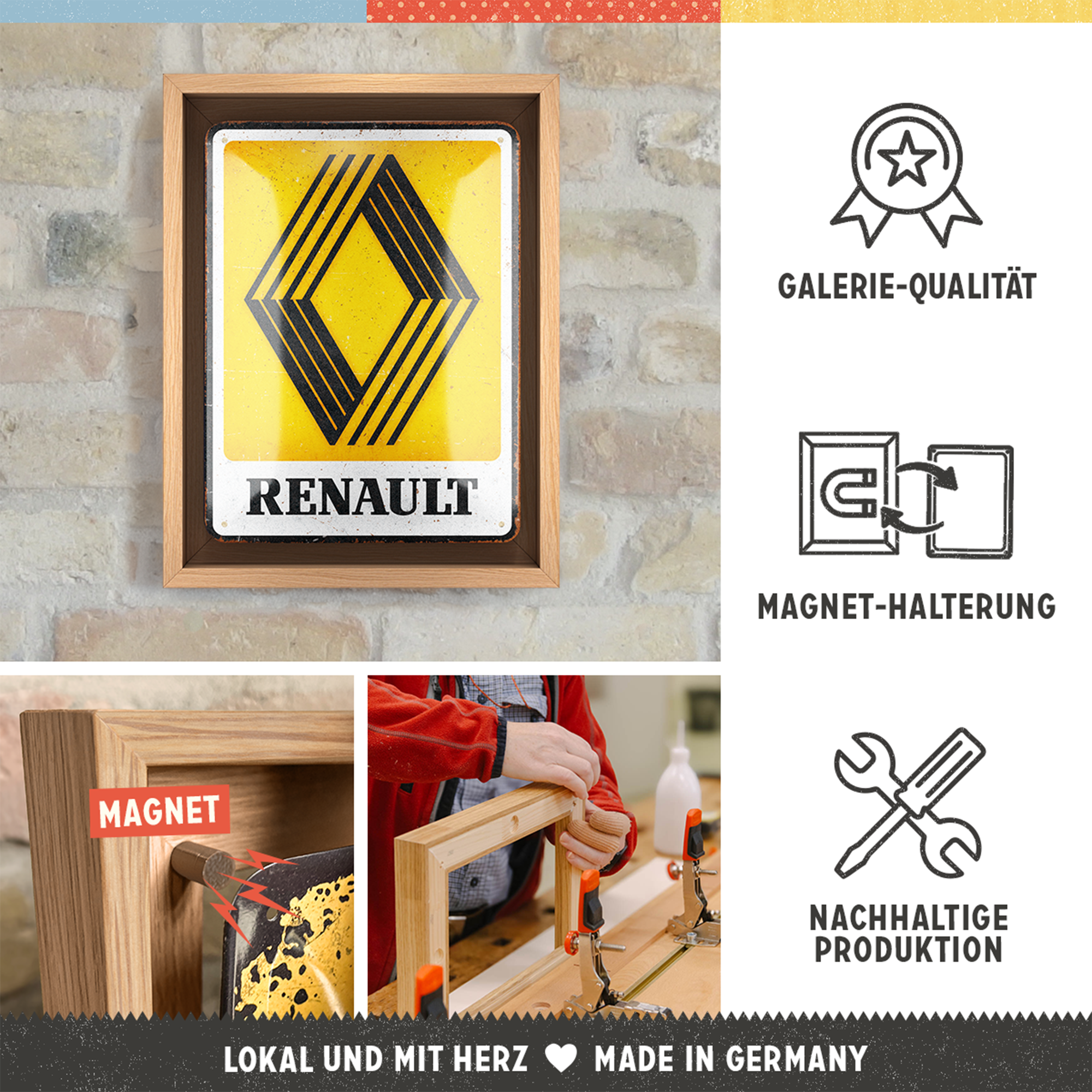nostalgic-art-renault-logo-1972-n-frame-s-edition-cornice-in-legno-insegna image 3