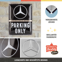 nostalgic-art-mercedes-benz-parking-only-targa-in-metallo-30x40-cm image 4