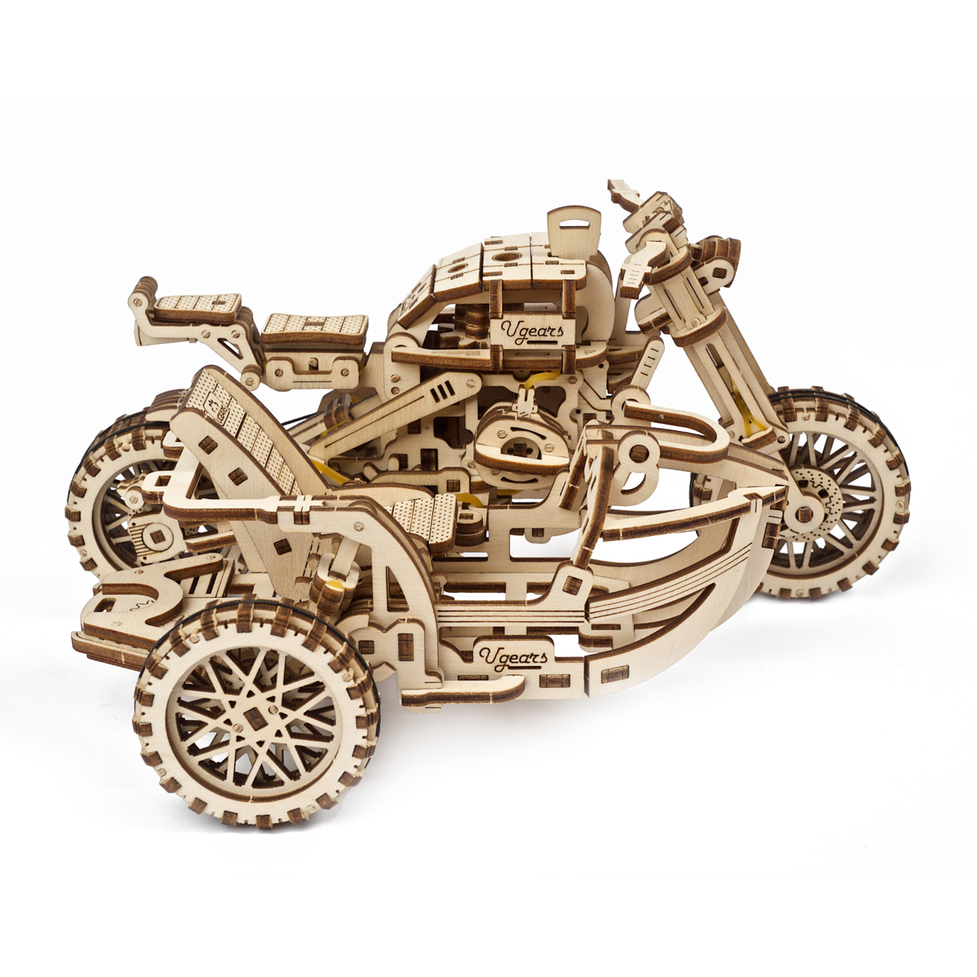ugears-scrambler-ugr-10-motor-bike-con-sidecar-modello-in-legno image 3