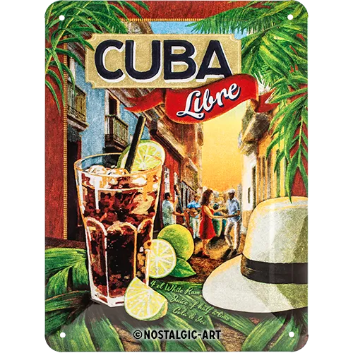 nostalgic-art-cocktail-time-cuba-libre-targa-in-metallo-15x20-cm-2 image 1