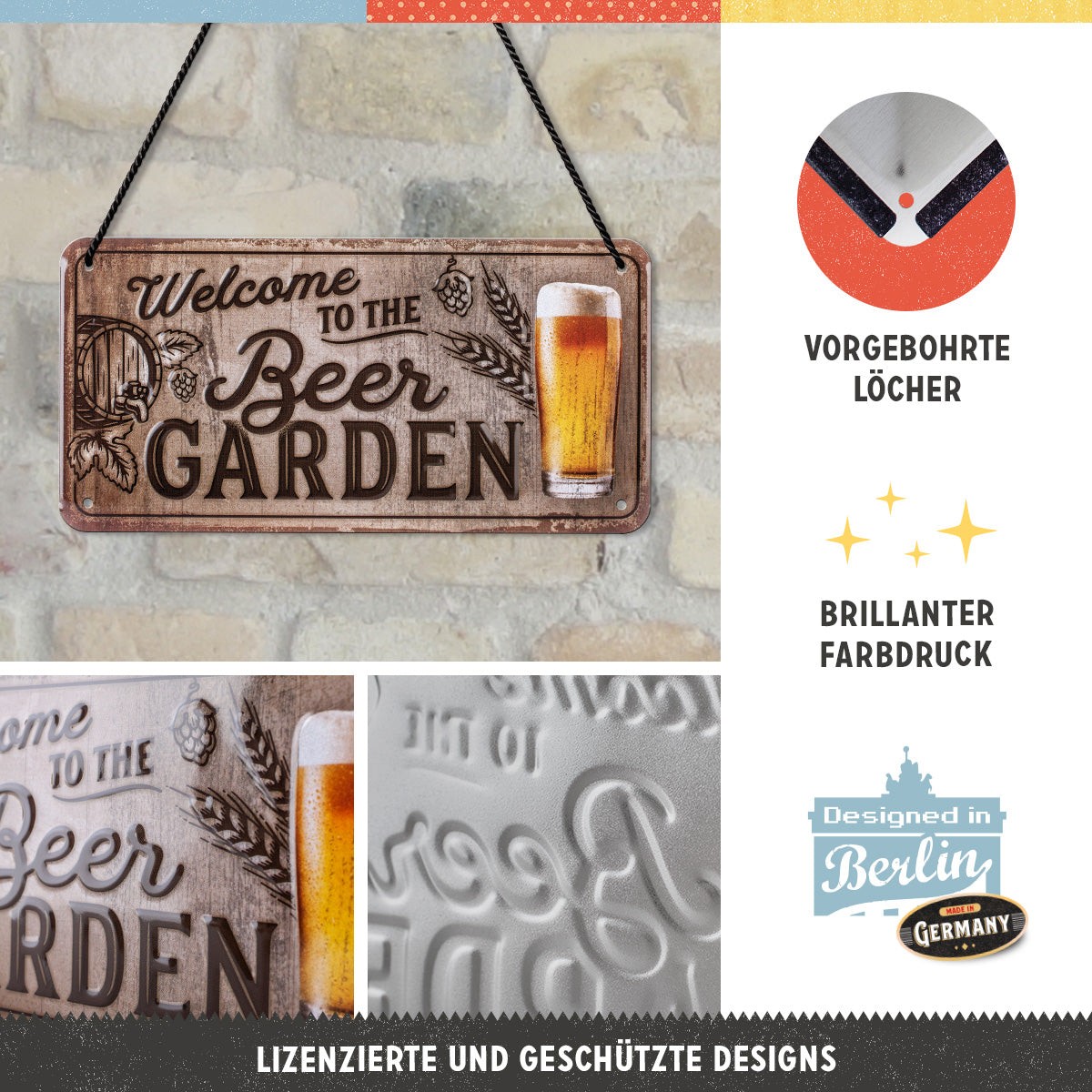 nostalgic-art-welcome-to-the-beer-garden-insegna-metallo-10x20-cm image 4