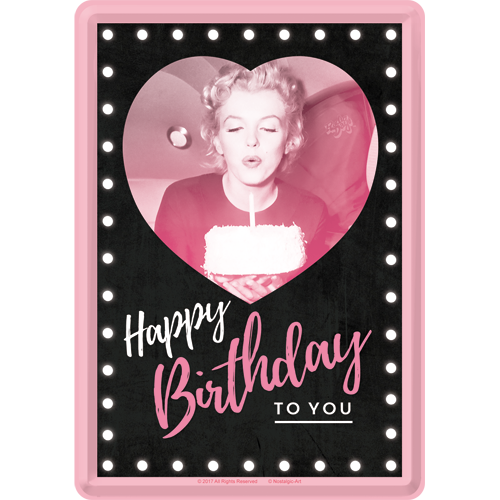 nostalgic-art-marilyn-happy-birthday-biglietto-in-metallo-10x14-cm image 1