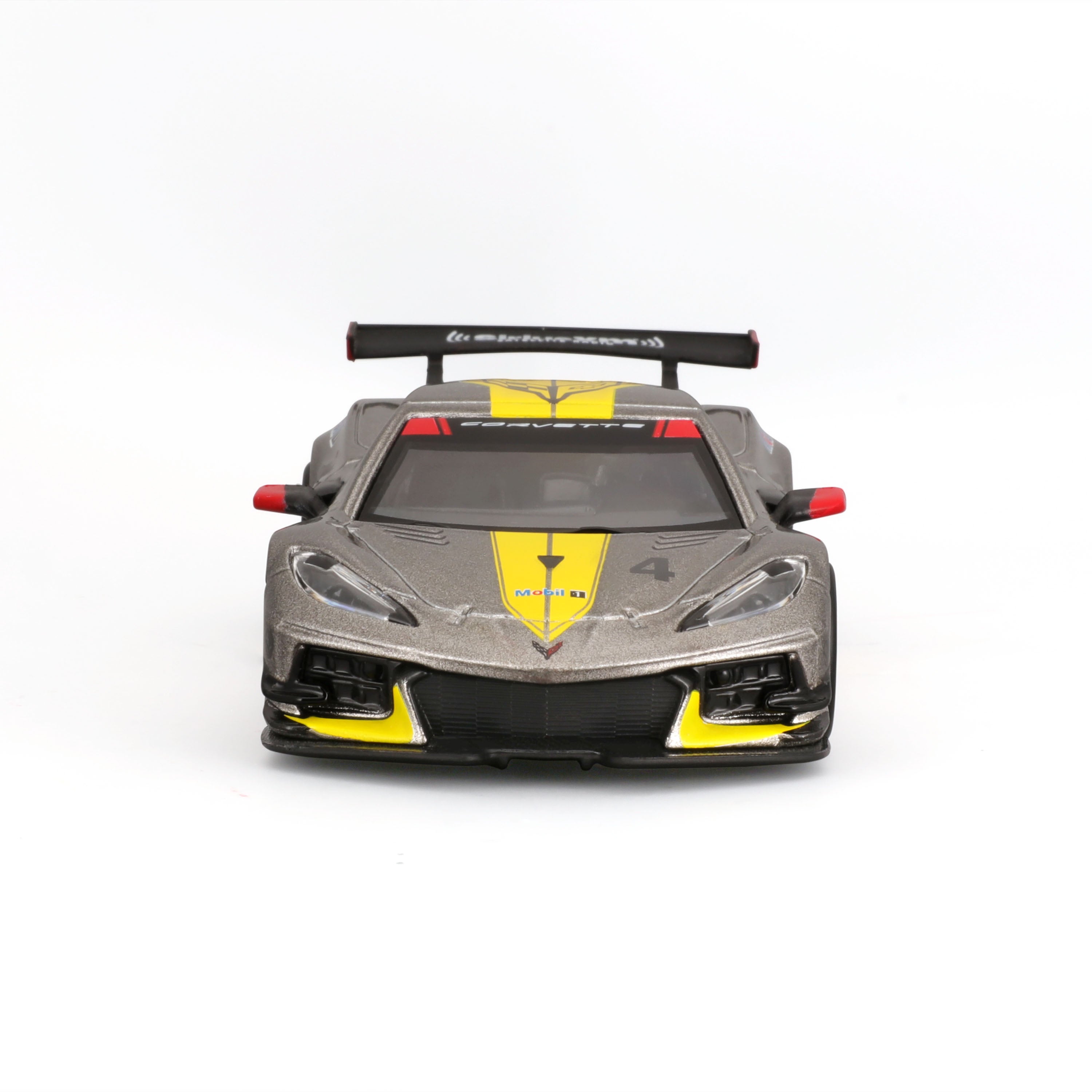 bburago-chevrolet-corvette-c8-r-2020-1-43-modellino-grigio-metallizzato-con-teca image 3