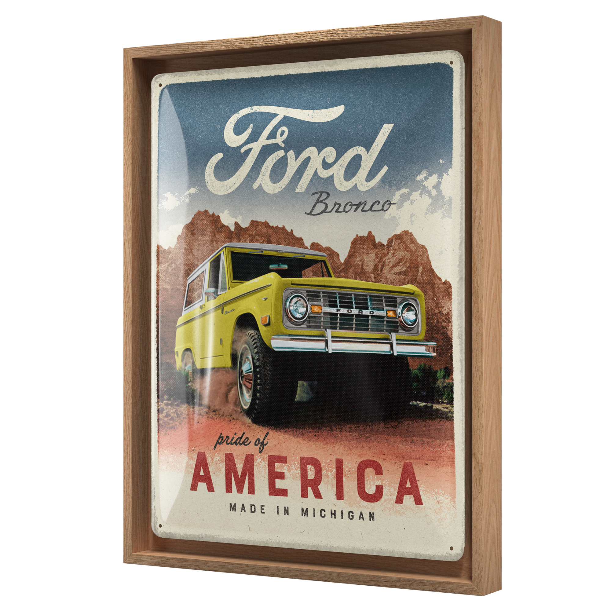 nostalgic-art-ford-bronco-pride-of-america-cornice-n-frame-l-33-5x44-cm image 1