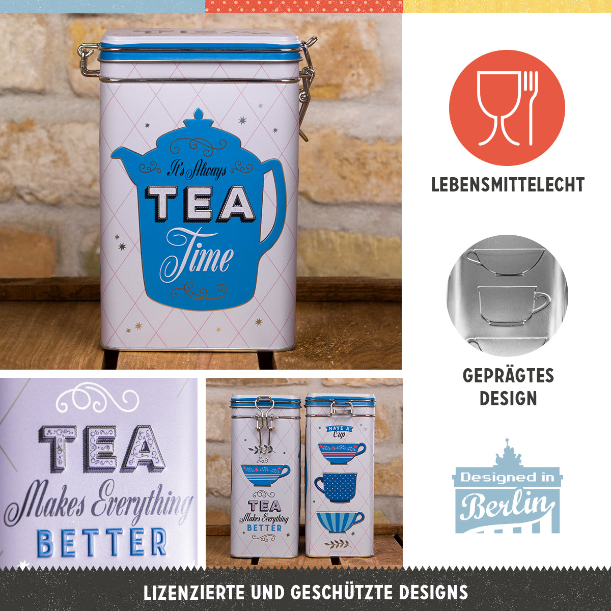 nostalgic-art-tea-scatola-latta-con-coperchio-clip-7-5x11x17-5-cm image 2