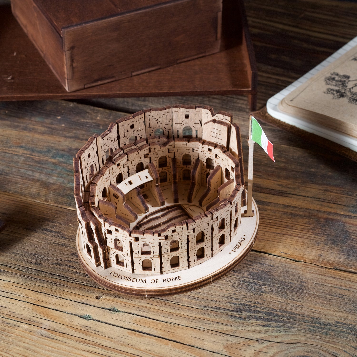 ugears-colosseo-di-roma-puzzle-3d-in-legno-meccanico image 7