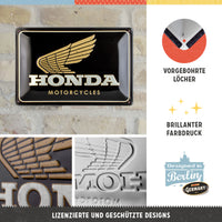 nostalgic-art-honda-mc-motorcycles-gold-targa-in-metallo-20x30-cm-2 image 2