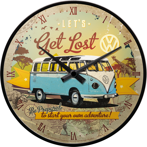 nostalgic-art-vw-bulli-let-s-get-lost-orologio-da-parete-31-cm image 1