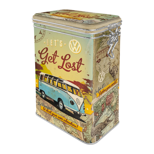 nostalgic-art-vw-bulli-let-s-get-lost-barattolo-in-latta-7-5x11x17-5-cm image 1