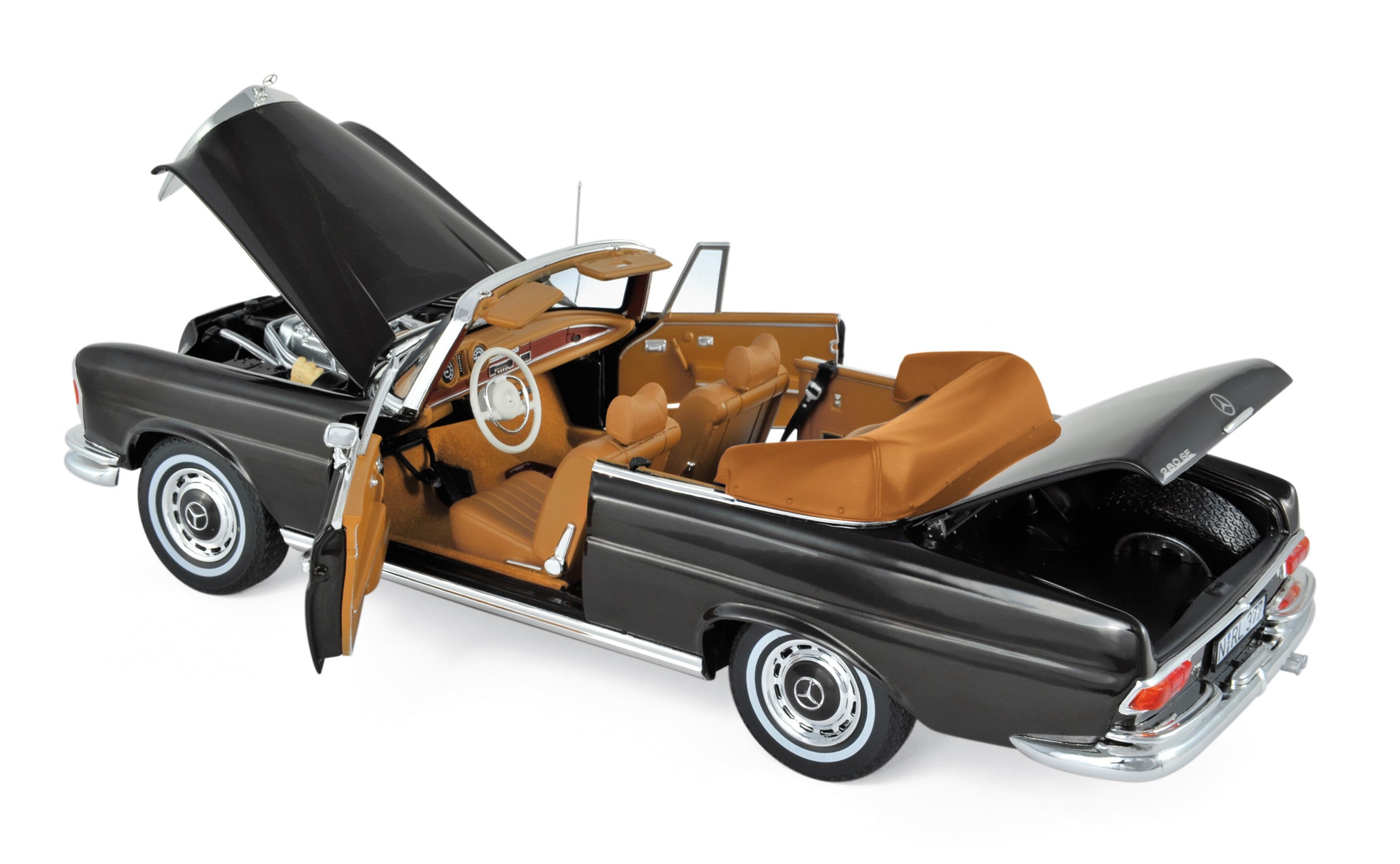 norev-mercedes-benz-280-se-cabriolet-1969-marrone-1-18-modellino-die-cast-da-col image 2