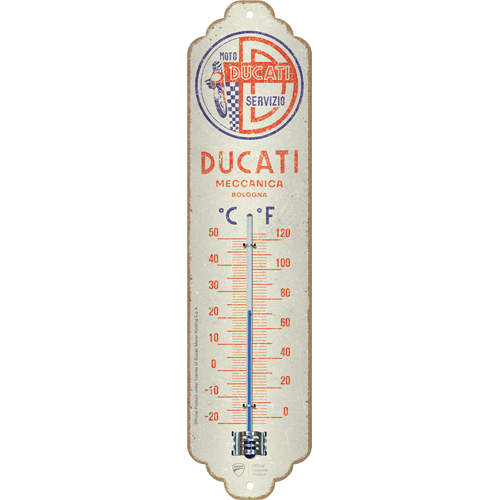 nostalgic-art-ducati-moto-servizio-meccanica-termometro-6-5x28-cm image 1