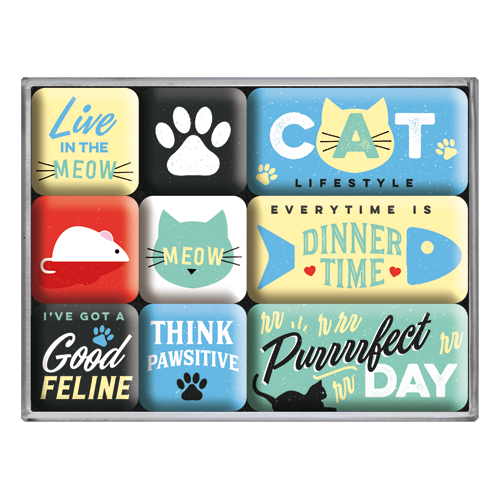nostalgic-art-cat-lifestyle-set-magneti-decorativi-con-box-regalo image 1