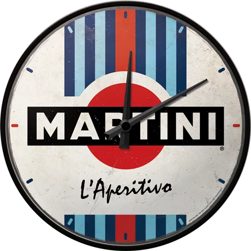nostalgic-art-martini-l-aperitivo-racing-stripes-orologio-parete-31-cm image 1