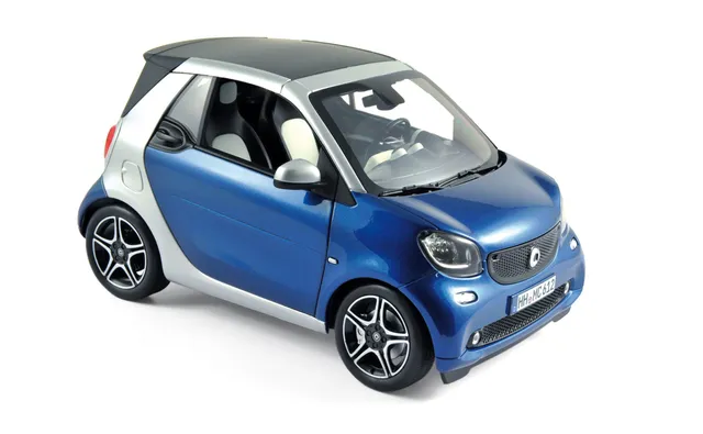 norev-smart-fortwo-cabrio-2015-modellino-auto-1-18-blu-argento image 1