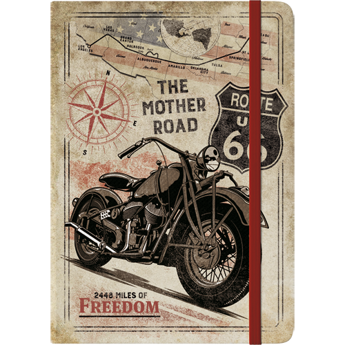 nostalgic-art-route-66-bike-map-taccuino-a5-128-pagine image 1