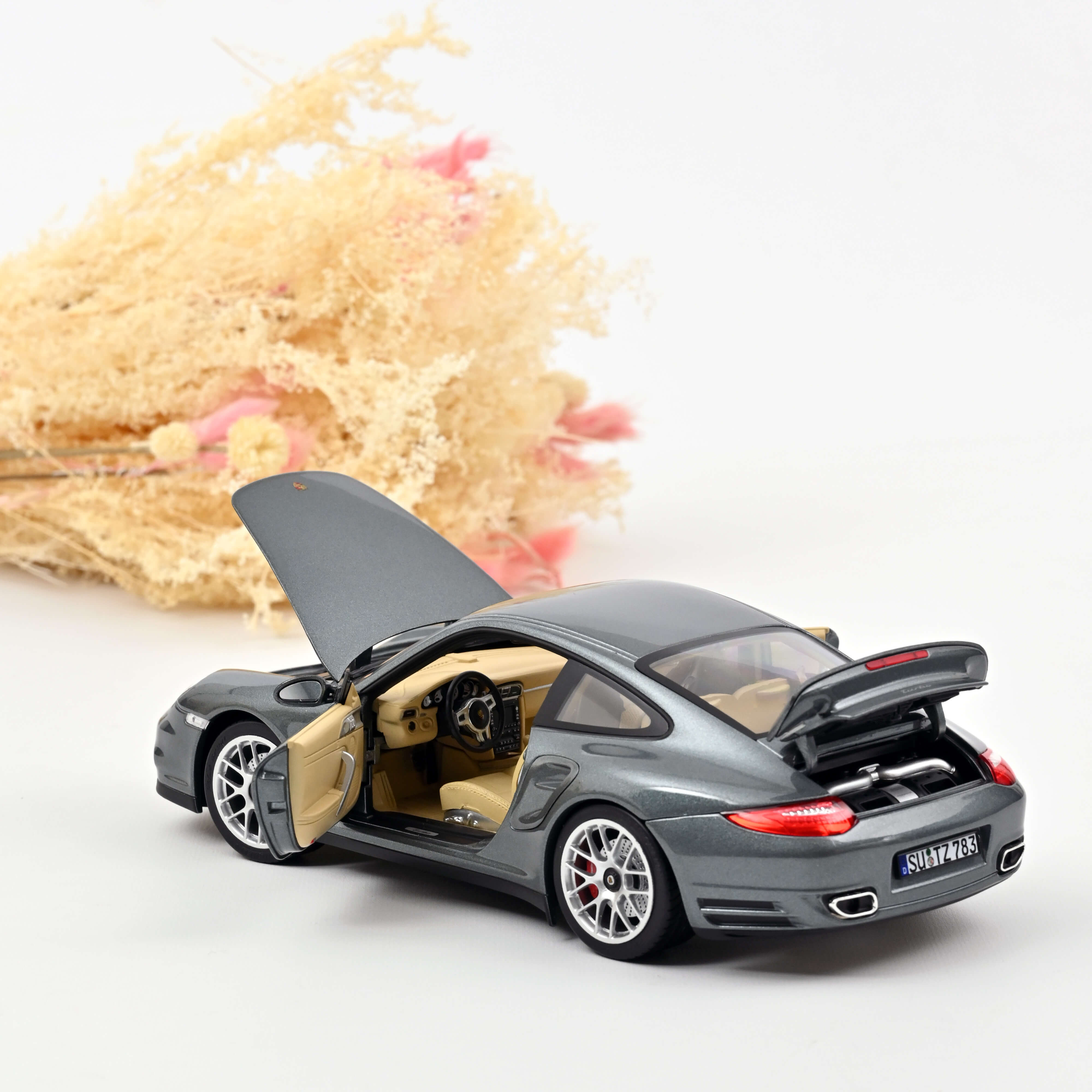 norev-porsche-911-turbo-2010-grigio-metallizzato-1-18-modellino-auto-sportiva image 2