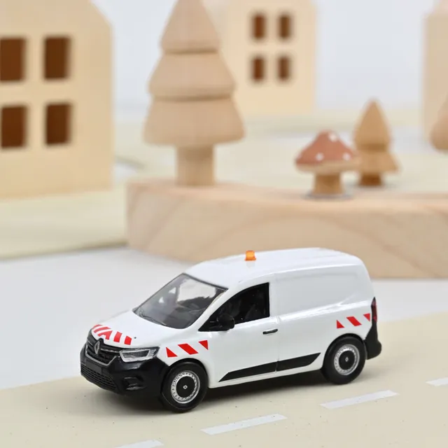 norev-renault-kangoo-van-2023-bianco-con-strisce-rosse-1-64-minijet-soccorso image 1