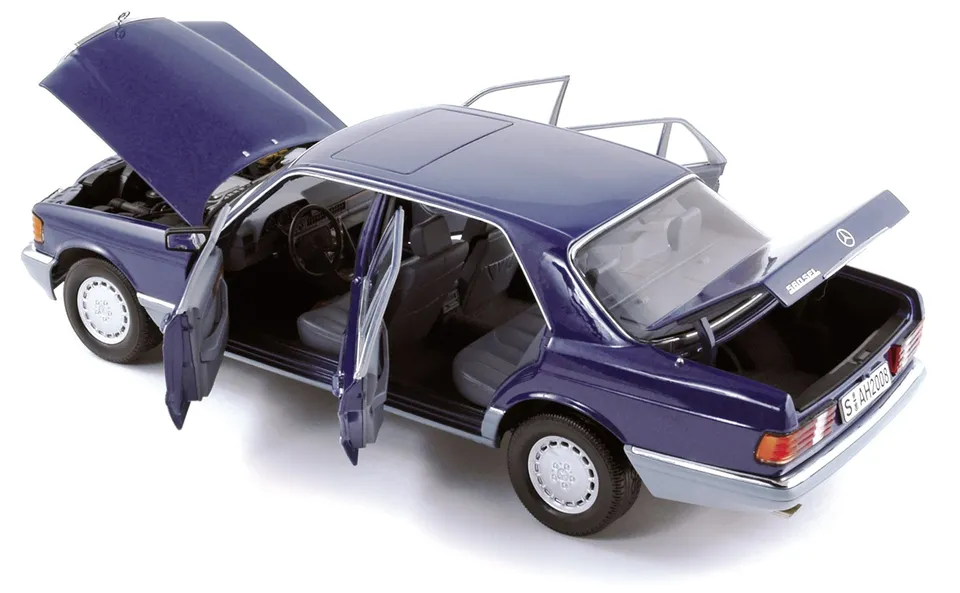 norev-mercedes-benz-560-sel-1985-modellino-auto-1-18-blu image 1