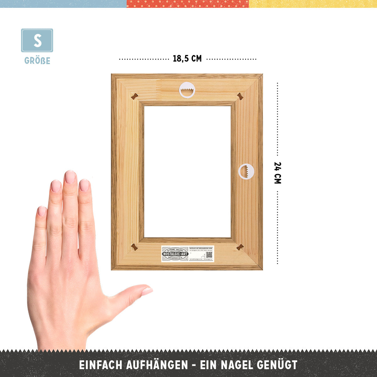 nostalgic-art-n-frame-s-cornice-in-legno-rovere-per-insegne-15x20-cm image 2