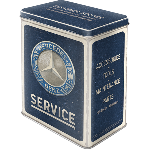 nostalgic-art-mercedes-benz-service-emblem-blue-scatola-in-metallo-l-3-litri image 1