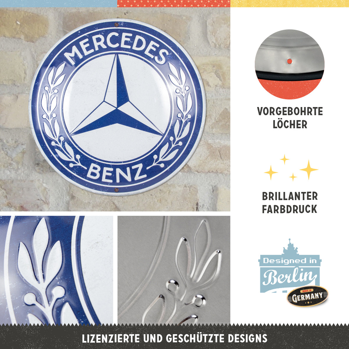 nostalgic-art-mercedes-benz-logo-cartello-rotondo-in-metallo-35-cm image 2