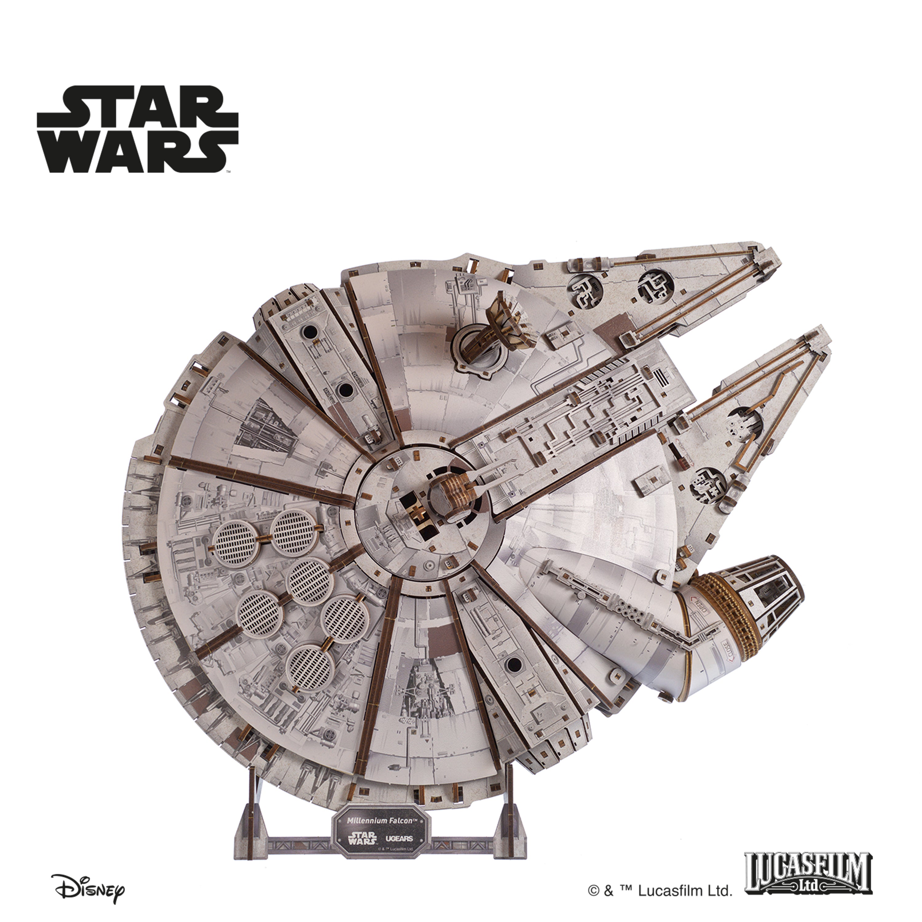 ugears-millennium-falcon-astronave-star-wars-1-75-in-legno-da-costruire image 2