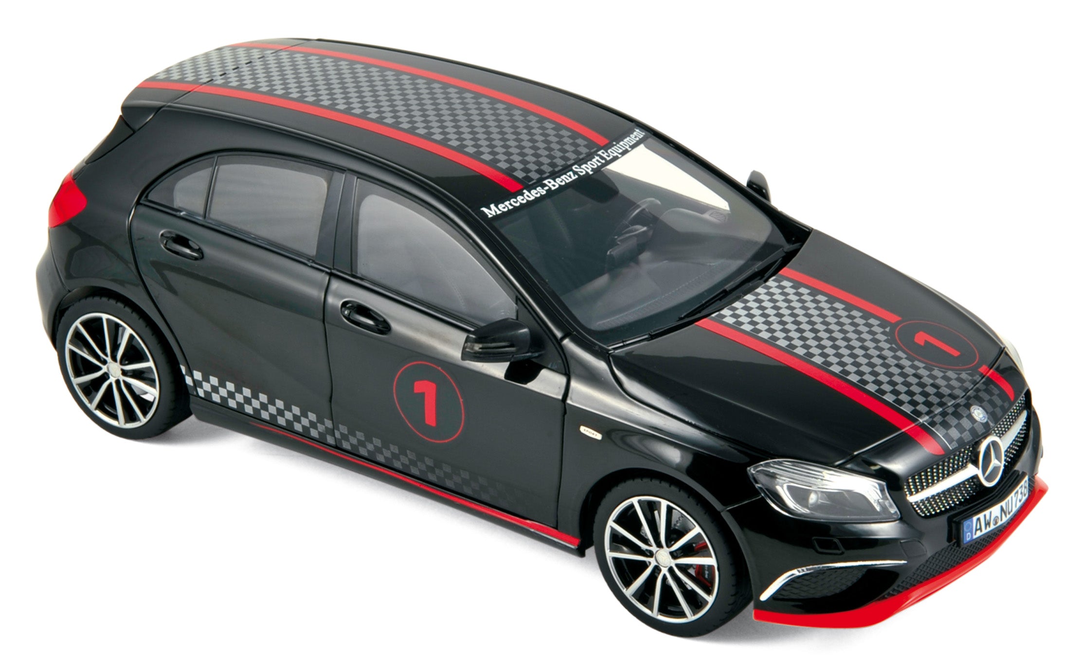 norev-mercedes-benz-classe-a-sport-equipment-2013-modellino-auto-1-18-nero-racin image 1