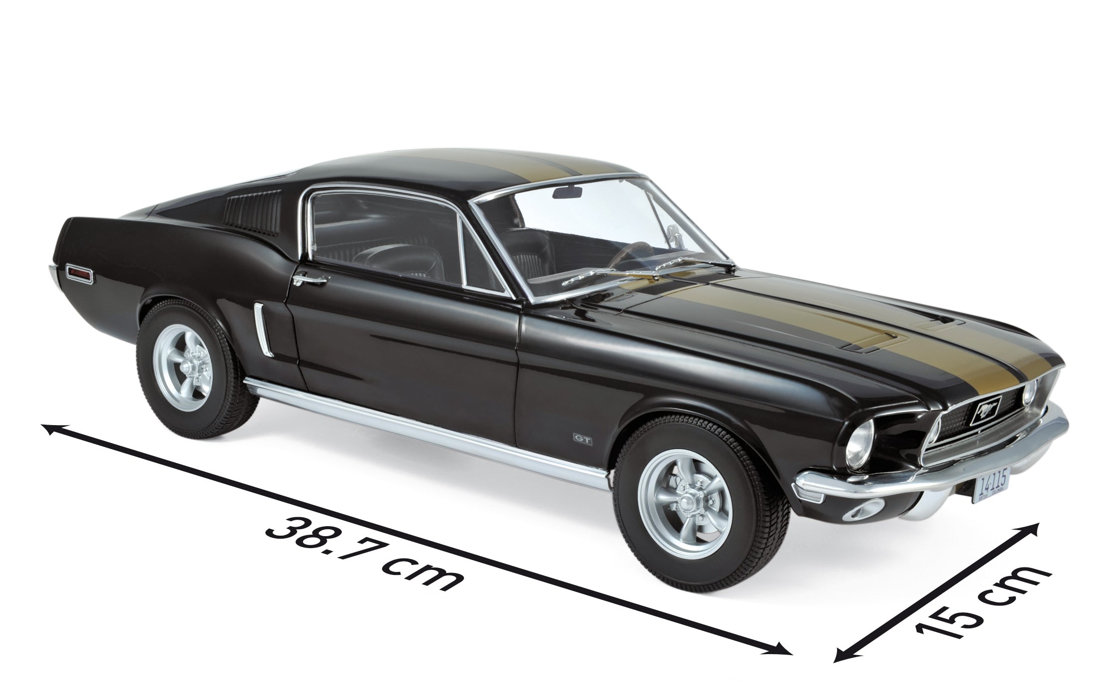 norev-ford-mustang-fastback-1968-nero-oro-1-12-100-pezzi image 1