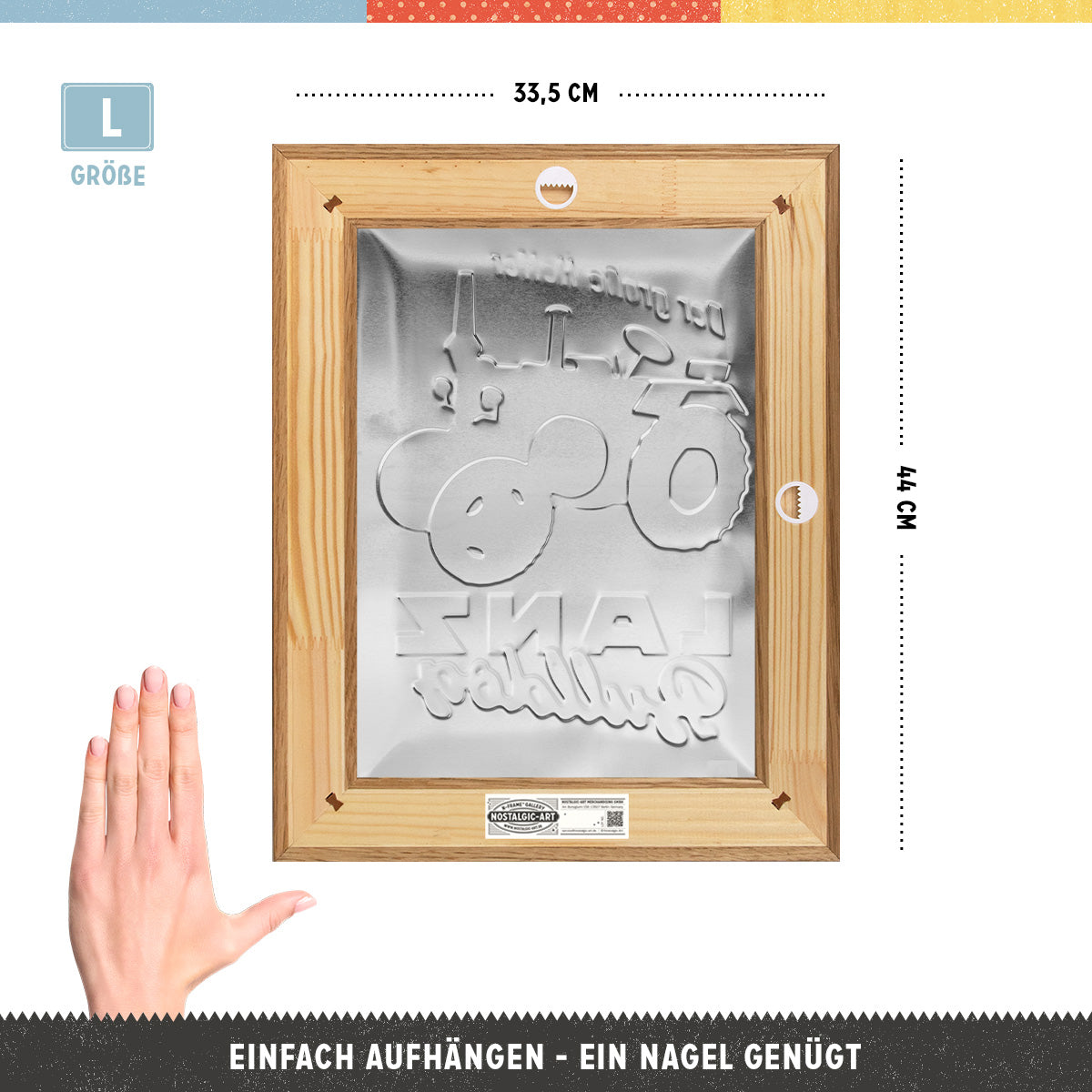 nostalgic-art-lanz-bulldog-n-frame-l-edition-cornice-in-legno-33-5x44-cm image 2
