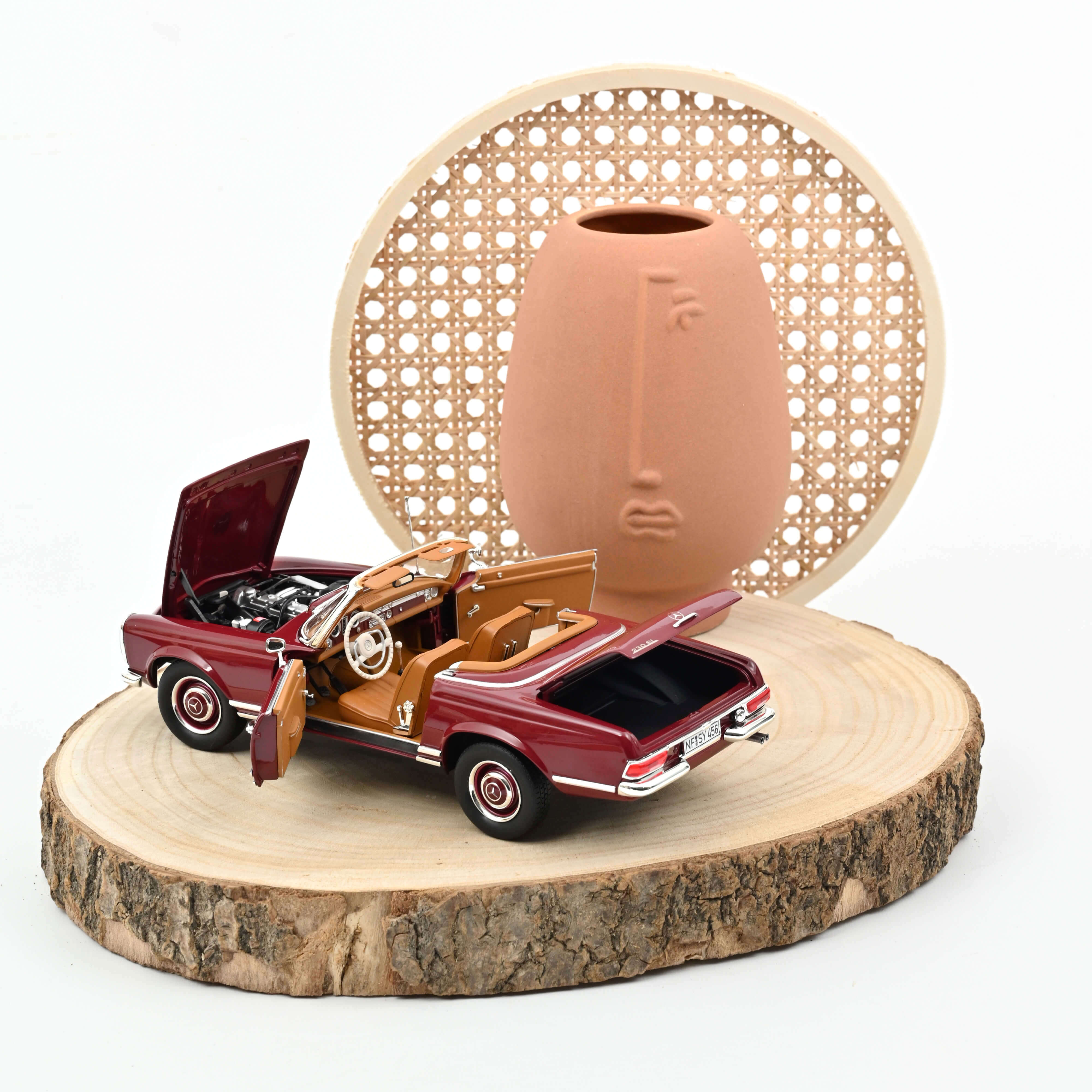 norev-mercedes-benz-230-sl-1963-pagoda-modellino-auto-1-18-rosso-scuro image 3