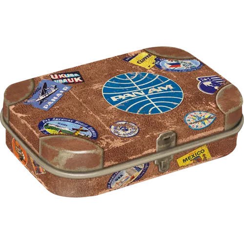 nostalgic-art-pan-am-travel-stickers-scatola-mentine-tascabile-6x4x1-6-cm image 1