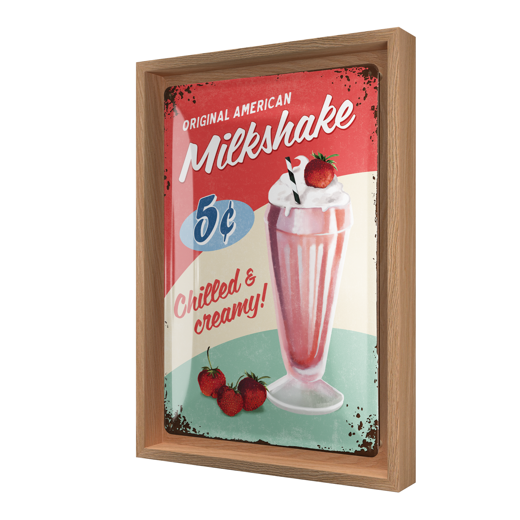 nostalgic-art-milkshake-n-frame-m-edition-quadro-con-cornice-legno-24x33-5-cm image 1