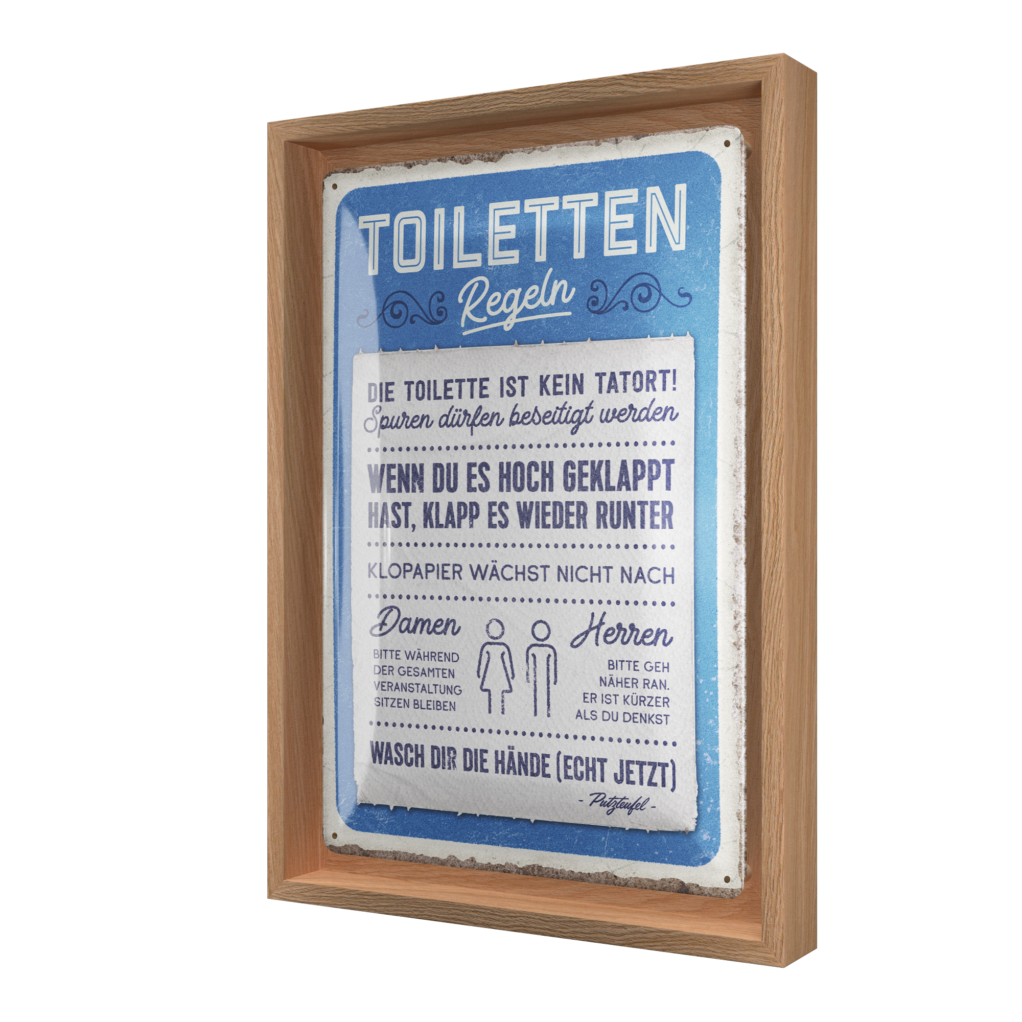 nostalgic-art-toiletten-regeln-n-frame-m-targa-con-cornice-24x33-5-cm image 1