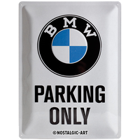 nostalgic-art-bmw-parking-only-white-targa-metallo-30x40-cm image 2