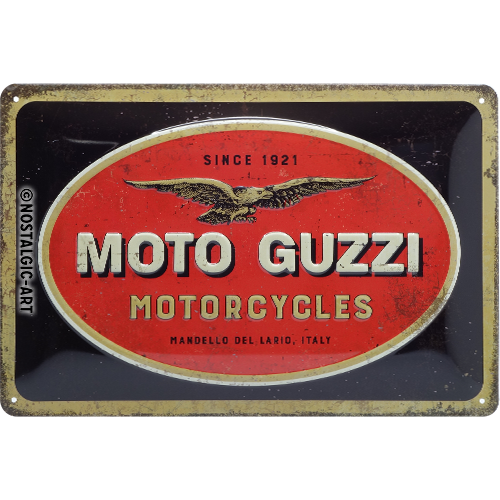 moto-guzzi-logo-motorcycles-targa-in-metallo-nostalgic-art-20x30-cm image 1