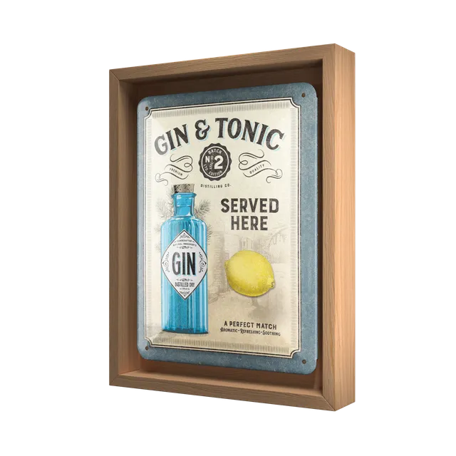 nostalgic-art-gin-tonic-served-here-targa-con-cornice-n-frame-s-18-5x24-cm image 1