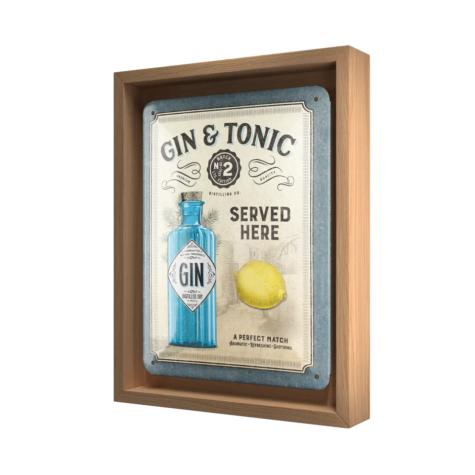 nostalgic-art-gin-tonic-served-here-targa-con-cornice-n-frame-s-18-5x24-cm image 1