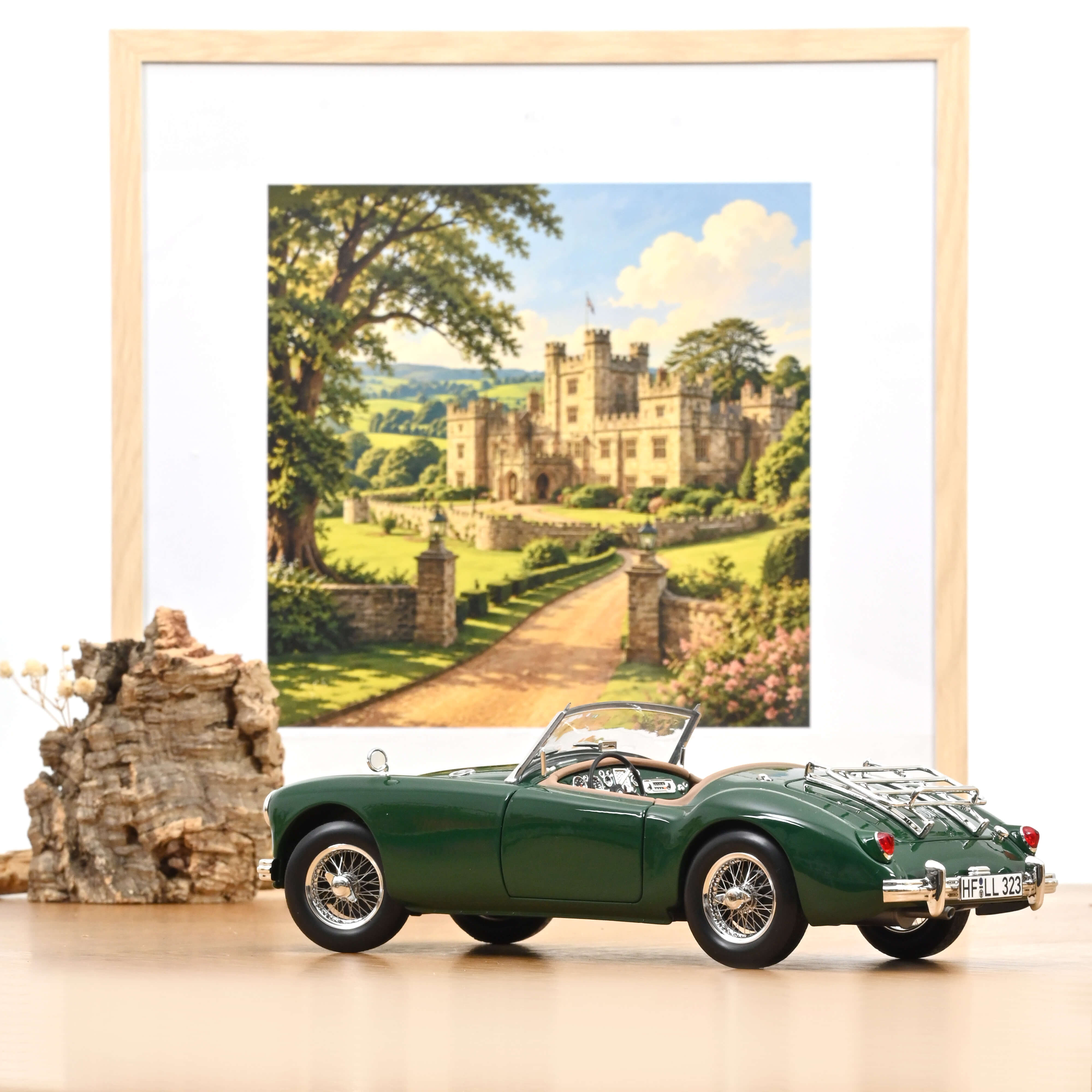 norev-mga-1955-modellino-auto-1-18-british-racing-green-roadster image 3