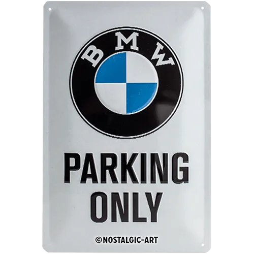 nostalgic-art-bmw-parking-only-white-targa-in-metallo-20x30-cm-2 image 1