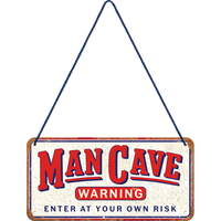 nostalgic-art-man-cave-warning-insegna-in-metallo-da-appendere-10x20-cm image 2
