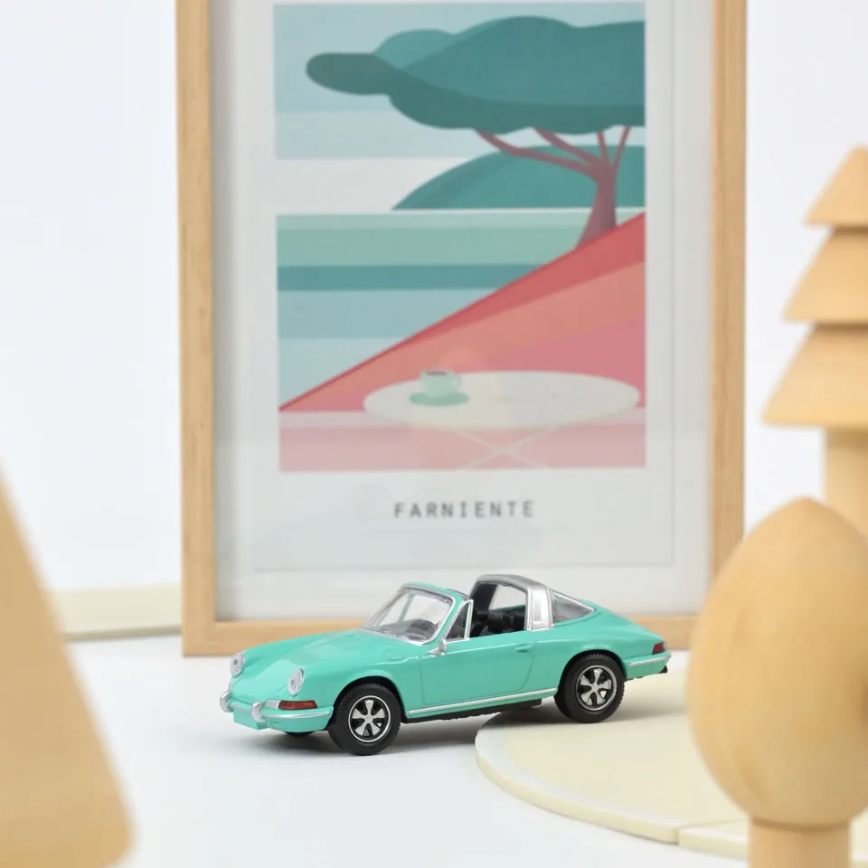 norev-porsche-911-targa-1969-verde-1-43-modellino-auto-d-epoca-jet-car image 1