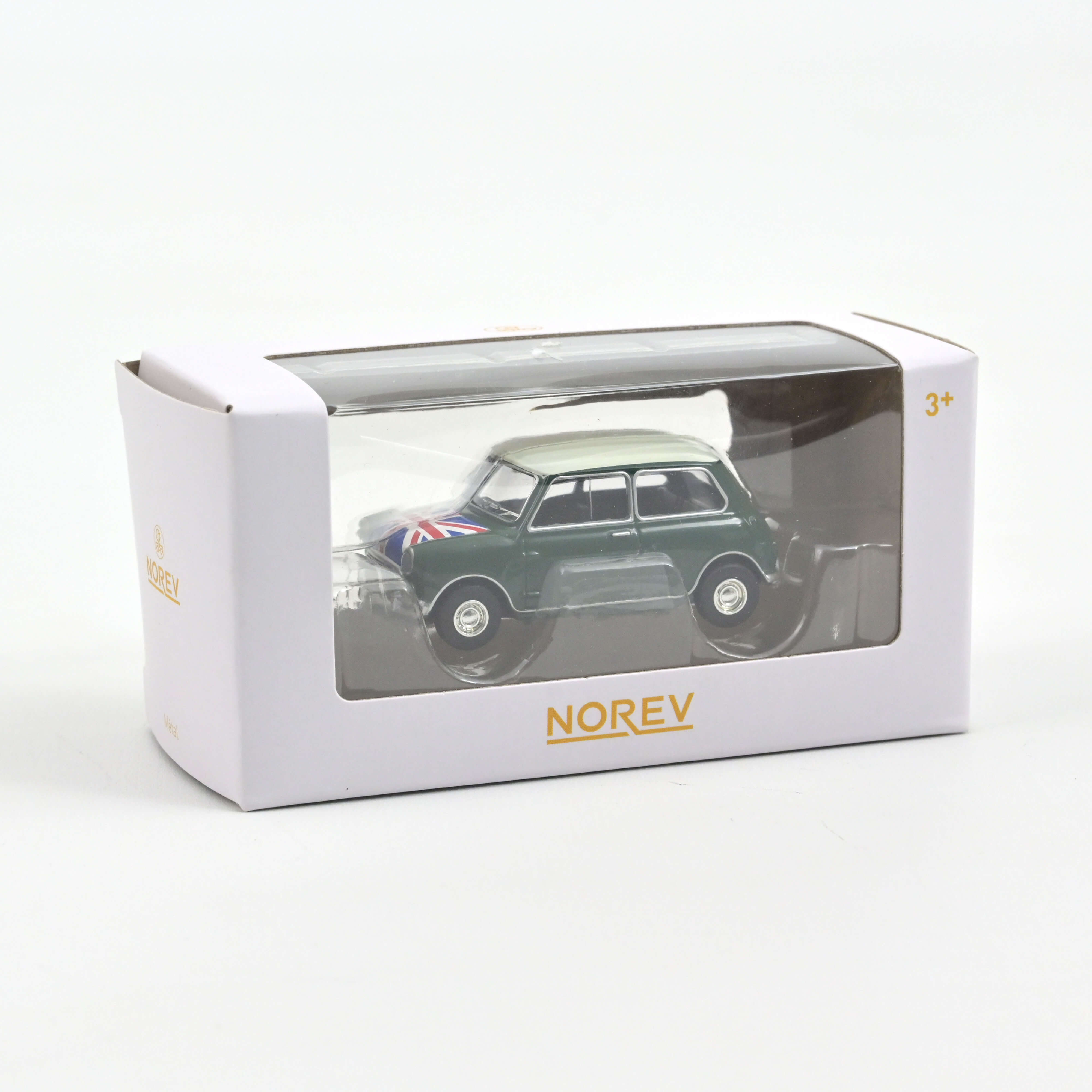 norev-mini-cooper-s-1964-1-54-minijet-verde-mandorla-con-bandiera-sul-cofano image 3